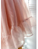 Pink Organza Flower Girl Dress Girls Party Dress